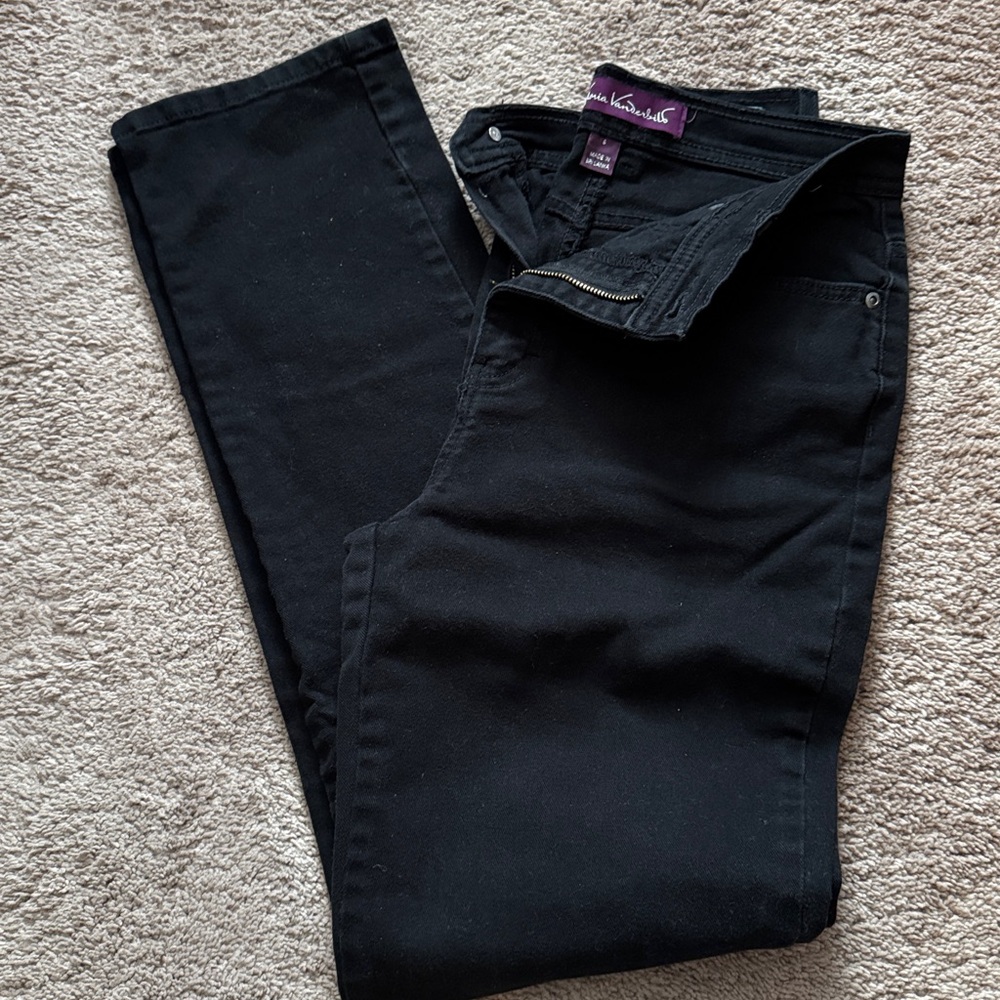 Gloria Vanderbilt Black Straight Leg Cigarette Women's Jeans